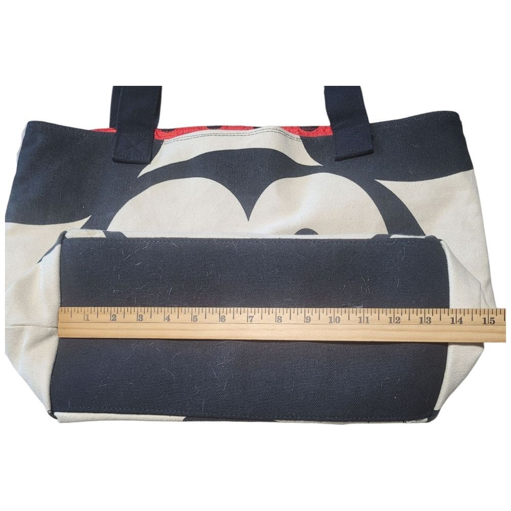 Disney Store Mickey & Minnie Big Face Double Sided Canvas Tote Bag Shoulder vaca - Picture 8 of 11